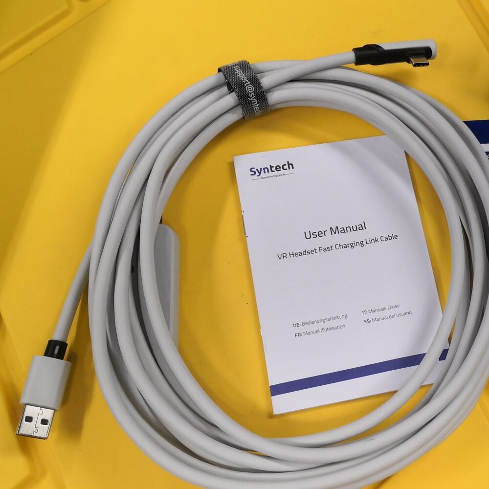 16ft / 5m Syntech Cable For Oculus Quest 2 Type-C 3.2 Right Angle To USB C Link
